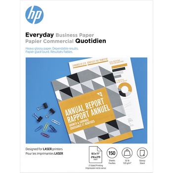 HP Everyday Business Glossy Paper, 32 lb, 8.5&quot; x 11&quot;, White, 150 Sheets/Pack