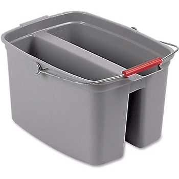 Rubbermaid Commercial Double Pail Plastic Bucket for Cleaning, 19 Quart, Gray