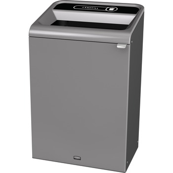 Rubbermaid Commercial Configure Indoor Recycling Waste Receptacle, 33 gal, Gray, Landfill