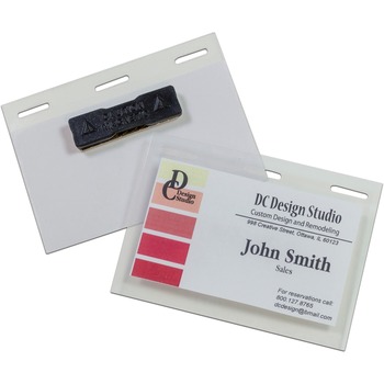 C-Line Self-Laminating Magnetic Style Name Badge Holder Kit, 3&quot; x 4&quot;, Clear, 20/Box