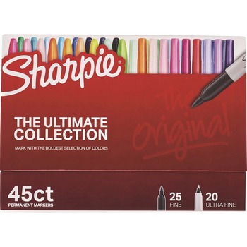 Sharpie Permanent Markers Ultimate Collection, Assorted Tips, Assorted Colors, 45/Pack