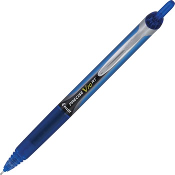 Pilot Precise V10RT Retractable Roller Ball Pen, Bold 1 mm, Blue Ink/Barrel, Dozen