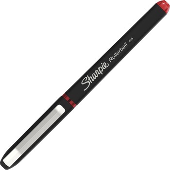 Sharpie Roller Pen, Fine 0.5 mm, Red Ink/Barrel, Dozen