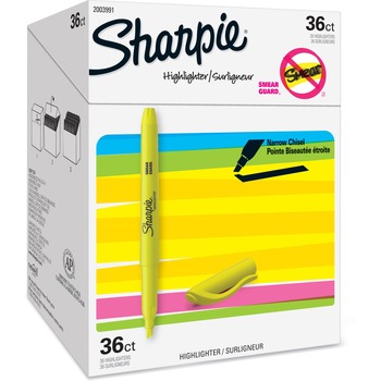 Sharpie Pocket Highlighters - Office Pack, Chisel Tip, Yellow