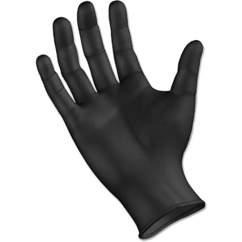 Boardwalk Disposable General Purpose Powder-Free Nitrile Gloves, L, Black, 4.4mil, 100/Box
