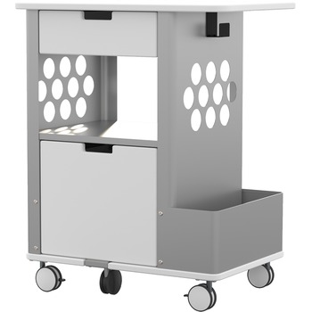 Safco Mobile Storage Cart, 28w x 20d x 33 1/2h, White, 150lbs Cap.
