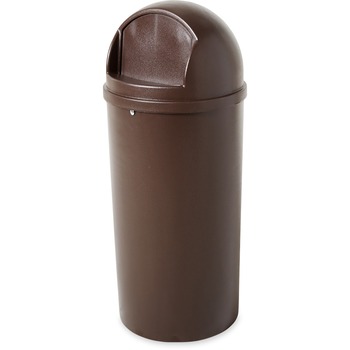 Rubbermaid Commercial Marshal Classic Container, Round, Polyethylene, 15 gal, Brown