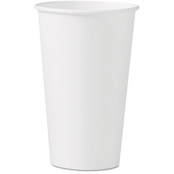 SOLO Cup Company Polycoated Hot Paper Cups, 16 oz, White