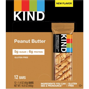 KIND Nuts and Spices Bar, Peanut Butter, 1.4 oz, 12/Pack