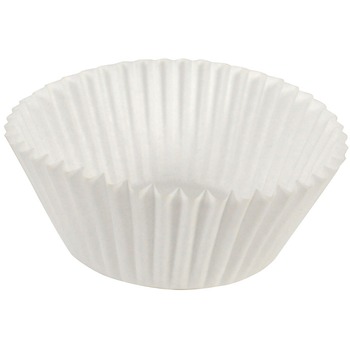 Hoffmaster Fluted Bake Cups, 4 1/2 dia x 1 1/4h, White, 500/Pack, 20 Pack/Carton