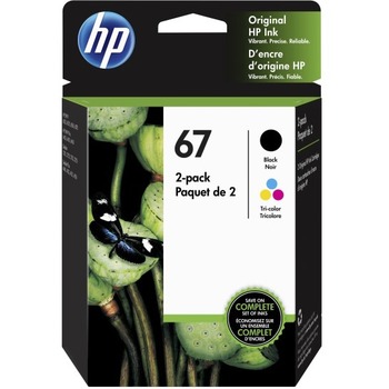 HP 67, (3YP29AN) 2-pack Black/Tri Color Original Ink Cartridges