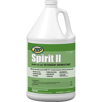 Zep Spirit II Ready-to-Use Detergent Disinfectant, Citrus Scent, 1 gal Bottle, 4/Carton