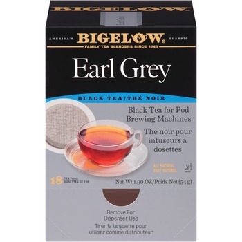 Bigelow Earl Grey Black Tea Pods, 1.90 oz, 18/Box