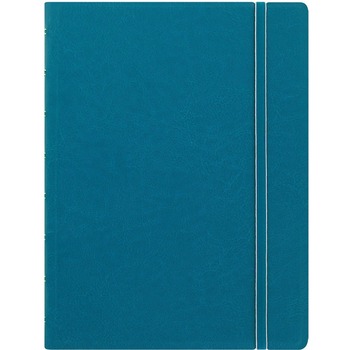 Filofax Notebook, College Ruled, 5.81&quot; x 8.25&quot;, White Paper, Aqua Cover, 112 Sheets