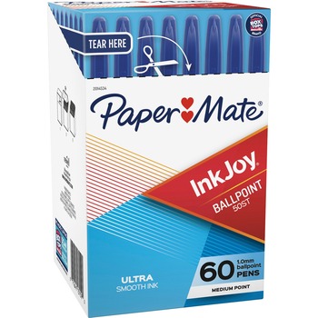 Paper Mate InkJoy 50ST Ballpoint Pens, 1 mm, Blue Ink, 60/Pack