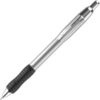 Paper Mate Profile Metal Ballpoint Pen, Retractable, Medium 1 mm, Blue Ink, Silver Barrel, Dozen