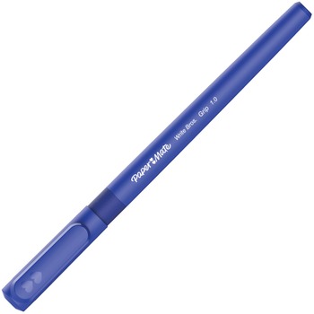 Paper Mate Write Bros. Grip Ballpoint Pen, Medium, 1 mm, Blue Ink/Barrel, Dozen