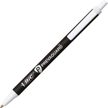 BIC PrevaGuard Ballpoint Pen, Retractable, Medium 1 mm, Black Ink, Black Barrel