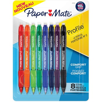 Paper Mate Profile Mechanical Pencils, 0.7 mm, HB (#2), Black Lead, Assorted Barrel Colors, 6/Pack