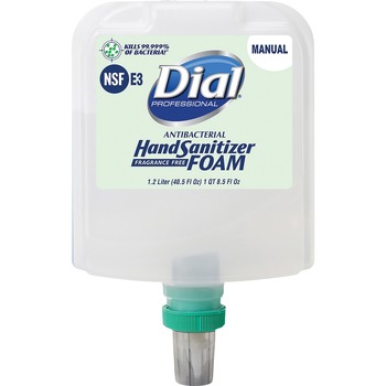 Dial Professional 1700 Manual Refill Antibacterial Foaming Hand Sanitizer, Fragrance-Free, 1.2 L, 3/Carton
