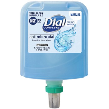 Dial Professional 1700 Manual Refill Antimicrobial Foaming Hand Wash, Spring Water, 1.7 L Bottle, 3 Refills/Carton