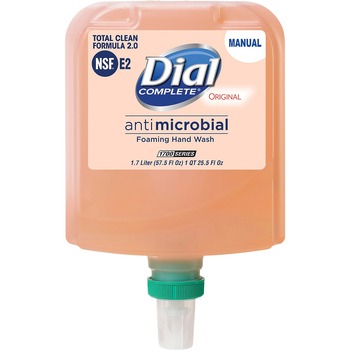 Dial Professional 1700 Manual Refill Antimicrobial Foaming Hand Wash, Original, 1.7 L Bottle, 3 Refills/Carton
