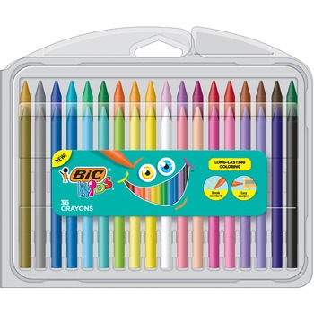 BIC Kids Coloring Crayons, 36 Assorted Colors, 36/Pack