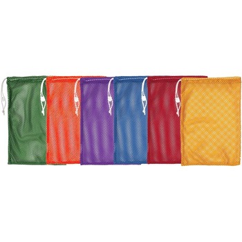 Champion Sports Heavy-Duty Mesh Bag, 12&quot; x 18&quot;, Assorted Colors, 6/Set