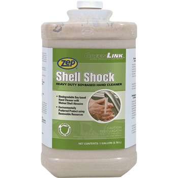Zep Shell Shock Heavy Duty Soy-Based Hand Cleaner, Cinnamon, 1 Gallon Bottle, 4/Carton