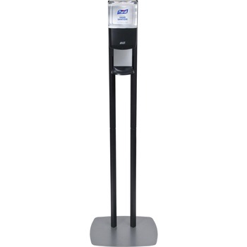 PURELL ES6 Hand Sanitizer Floor Stand with Dispenser, 1,200 mL, 13.5&quot; x 5&quot; x 28.5&quot;, Graphite/Silver