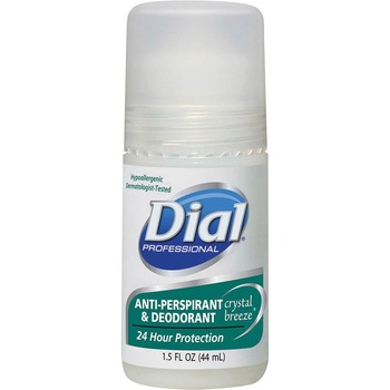 Dial Anti-Perspirant Deodorant, Crystal Breeze, 1.5oz, Roll-On, 48/Carton