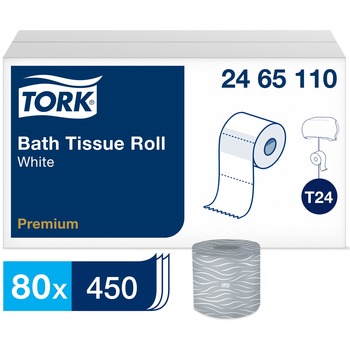 Tork Advanced Toilet Paper, Septic Safe, 2-Ply, White, 4&quot; x 3.75&quot;, 450 Sheets/Roll, 80 Rolls/Carton