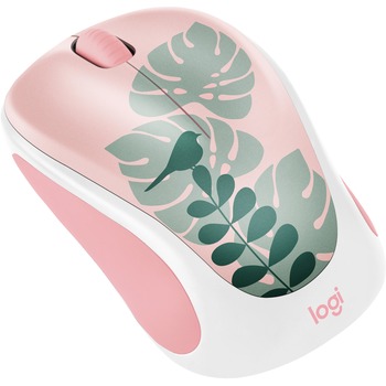 Logitech Design Collection Wireless Optical Mouse, Pink/White