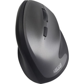 Adesso iMouse&#194;&#174; A20 Antimicrobial Vertical Wireless Mouse, 33 &#39; Wireless Range, Right Hand Use, Black/Granite