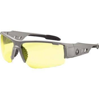 ergodyne Skullerz Dagr Safety Glasses, Matte Gray Frame/Yellow Lens, Nylon/Polycarb