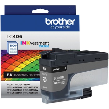 Brother LC406BKS INKvestment Ink, 3,000 Page-Yield, Black