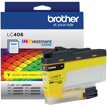 Brother LC406YS INKvestment Ink, 1,500 Page-Yield, Yellow