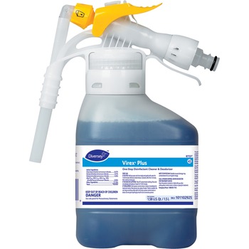Diversey Virex Plus One-Step Disinfectant Cleaner and Deodorant, 1.5 L Closed-Loop Plastic Bottle, 2/Carton