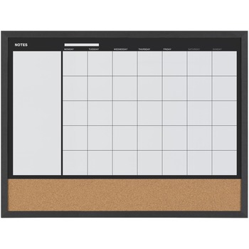 MasterVision 3-In-1 Combo Planner, 24.21&quot; x 17.72&quot;, White, MDF Frame