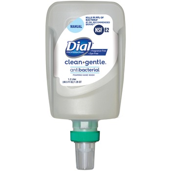 Dial Professional Clean+Gentle Antibacterial Foaming Hand Wash, Clean Scent, 1.2 L Refill, 3 Refills/Carton