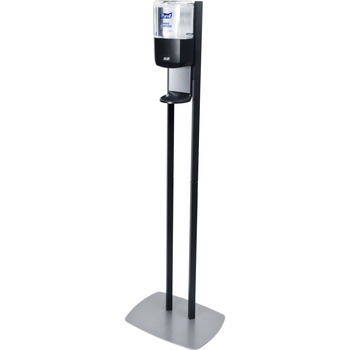 PURELL ES8 Hand Sanitizer Floor Stand with Dispenser, 1,200 mL, 13.5&quot; x 5&quot; x 28.5&quot;, Graphite/Silver