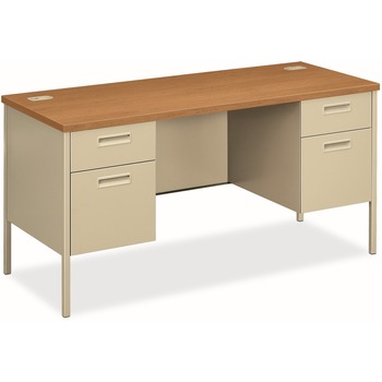 HON Metro Series Kneespace Credenza, 60w x 24d x 29 1/2h, Harvest/Putty