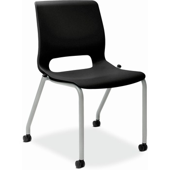 HON Motivate Seating 4-Leg Stacking Chair, Onyx/Platinum, 2/Carton