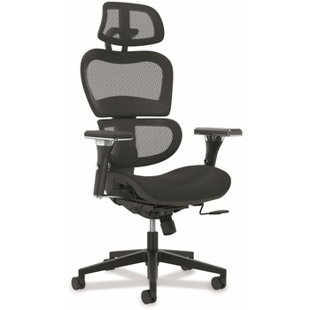 HON Neutralize High-Back Mesh Task Chair, Supports up to 250 lbs., Black Seat/Black Back, Black Base