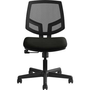HON Volt Mesh Back Task Chair, Center-Tilt, Tension, Lock, Black Bonded Leather