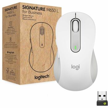 Logitech Signature M650 L Wireless Mouse, Off-White