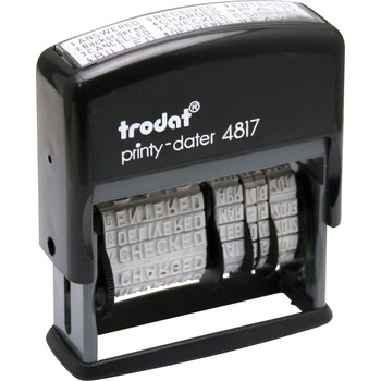 Trodat Trodat Economy 12-Message Stamp, Dater, Self-Inking, 2 x 3/8, Black