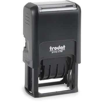 Trodat Economy 5-in-1 Stamp, Dater, Self-Inking, 1 5/8 x 1, Blue/Red