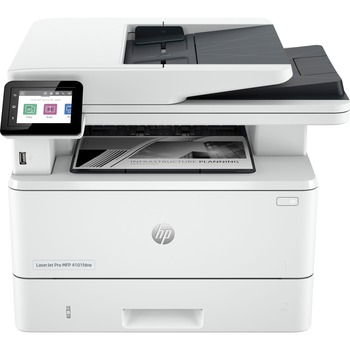 HP LaserJet Pro 4101fdne Multifunction Laser Printer, Copy/Fax/Print/Scan, White