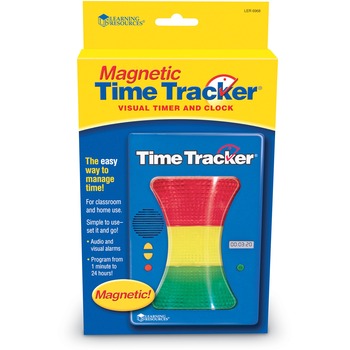 Learning Resources&#174; Magnetic Time Tracker, Lit Panels, 7 x 1 1/2 x 5, Blue/Red/Yellow/Green
